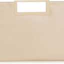 CHARMING TAILOR Fashion PU Leather Handbag Stylish Women Convertible Clutch Purse (Beige)