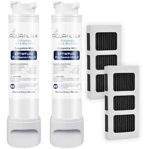 EP-TWFU01 Refrigerator Water Filter Replacement compatible for Frigidaire EP-TWFU01, EWF02, Pure Source Ultra II, Puresource Ultra 2, SCWFTCTO, 1012505454226, 4562222 Water Filter (2 PCS)