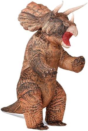 MXoSUM Inflatable Dinosaur Costume Blow up Triceratops Costumes for Adults Fancy Dino Onesies Party Halloween Cosplay Costume
