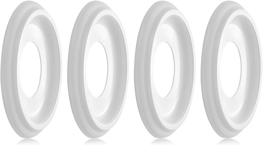 4 Packs Molded Nylon Ceiling Medallion for Light Fixtures and Ceiling Fans, 10"OD x 4"ID x 1-2/ 8 "P (Fits Canopies up to7-1/ 4") (White）