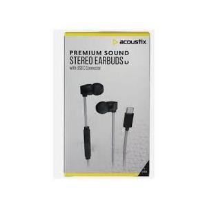 Acoustix Premium Sound Stereo Earbuds With Usb C Connector
