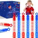 32 Pack 4th of July Bubbles Toys Gifts for Kids,Red White Blue Mini Bubble Wands for Toddlers,Goodie Bags Stuffers Party Favors,Classroom Games Activities Prizes Treats for Memorial Independence Day