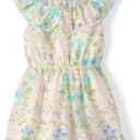 Gymboree Girls and Toddler Flutter Sleeve Dresses (7, Yellow Floral)
