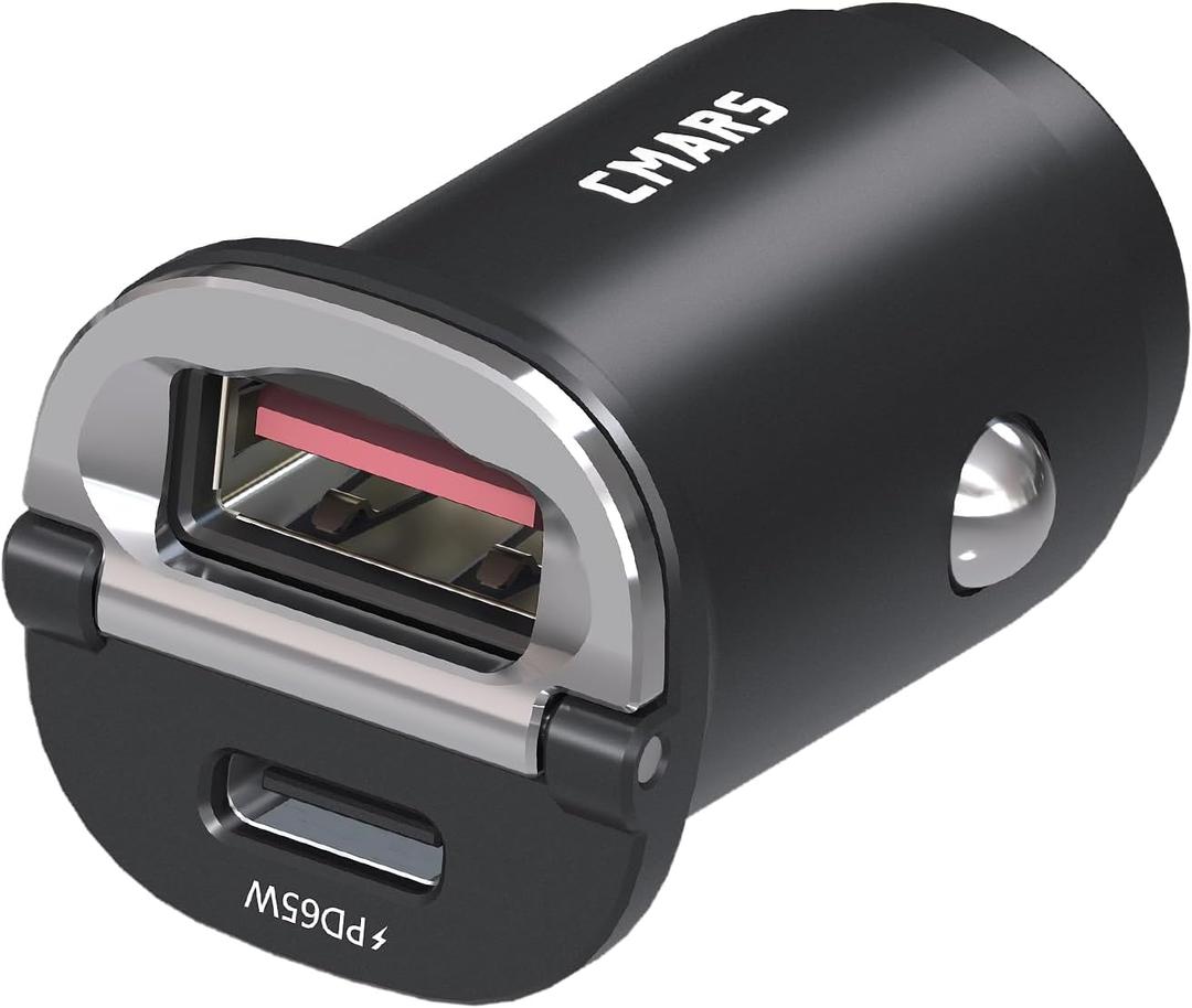 CMARS 125W [PD65W+QC60W] Car Charger USB C/A 2-Port Fast Charge, Car Phone Charger Cigarette Lighter Adapter for iPhone 16/15/14/13/12, Samsung S25/S24/S23/S22, iPad/Lenovo/MacBook/Android Devices