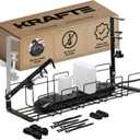 Under Desk Cable Management Tray - 16 No Screw Ready to Install - Hanging Basket Box for Wire Management - Sturdy Desk Cable Tray Organizer fits Two Power Cords - Ideal for Home & Office - 11pc Set