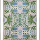 Acrylic Serving Tray with Gold Handles - 11"x14" Decorative Clear Tray, Green and Blue Watercolor Botanical - Vanity, Cofee Table, Bar Cart, or Bathroom Organizer