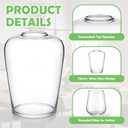 VIHOSE 4 Pack Wine Glass Lamp Shade, 6.3 Height, 1-5/8 Inch Fitter, Clear Light Shade for Light Fixtures Replacement, Wine Bottle Lampshade for Pendant Lights, 5.1 x 6.3 inches
