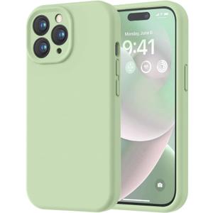 LOVE 3000 Designed for iPhone 14 Pro Case, Premium Silicone with [Soft Anti-Scratch Microfiber Lining] Shockproof Protective Phone Case for Men Women Girls 6.1", Matcha