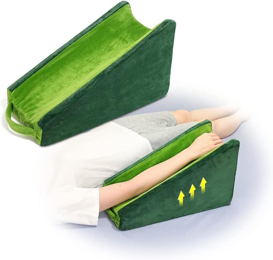 Zelen Arm Wedge Elevation Pillow Post Surgery Wrist Arm Tunnel Pillow Elevating Arm Support Elbow Pillow for Sleeping Adults Arm Rest Foam Medical Wedge Pillow Elevated Broken Arm Elevator (Dark Green and Light Green) Zelen Arm Wedge Elevation Pillow Post Surgery Wrist Arm Tunnel Pillow Elevating Arm Support Elbow Pillow for Sleeping Adults Arm Rest Foam Medical Wedge Pillow Elevated Broken Arm Elevator (Dark Green and Light Green)