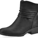 CLIFFS BY WHITE MOUNTAIN Women's Durbon Cushioned Ankle Booties (9.5, Black/Fabric)