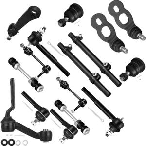 SCITOO 16pcs Front Suspension Kit Inner Outer Tie Rod End fit 1998-2002 for Ford Crown Victoria for Lincoln Town Car for Mercury Grand Marquis with Idler Arm Pitman Arm Ball Joint Sway Bar Link