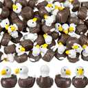 50 Pcs Eagle Duck Figurine Mini Patriotic Resin Ducks Bald Eagle Patterns Tiny Animals Figurines 250th Anniversary Sculpture Ornament for Home Office Desk Bathroom Kitchen