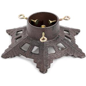 Sungmor Vintage Cast Iron Christmas Tree Stand - Heavy Duty Snowflake Base, Fits Trees Up to 6 ft, Max 3.5 Trunk - Holiday Tree Holder for Artificial or Real Trees, Easy Assembly & Secure Stability (Antique Brown)