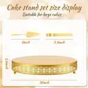 Wenqik Gold Cake Stand 16 Inch Metal Round Cupcake Dessert Stand with Cake Cutting, Spatula Xmas Cupcake Pastry Display Candy Holder Display for Wedding Birthday Party