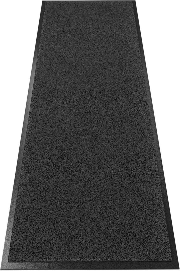 Front Door Mat Outside Entrance, 72" x 24" Doormat Outdoor Indoor Entrance, Non Slip Indoor Mats for Entryway, Heavy Duty Waterproof Low Profile Welcome Mat for Entry, Patio, High Traffic Areas (Black Mesh)