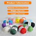 2 x 50% Wool Yarn for Crocheting and Knitting,131yds/120m Crochet Yarn for Beginners, Suitable for Sweater,Scarf,Hat(Apple Green)