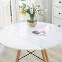 42 Inch Round Clear Table Cover Protector Round Glass Desktop Vinyl End PVC Plastic Vinyl Tablecloth Circle for Kitchen Dining Room Wood Furniture Circular Wipeable 1.5mm Thick