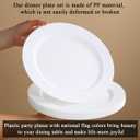 Berglander White Plastic Plates Set of 12 Pieces 10", Reusable and Unbreakable Flat Dinner Plates, Salad Plates, Pasta Bowls, Dishes Set Easy to Carry for Home, Garden, Picnic, Camping, Outdoor