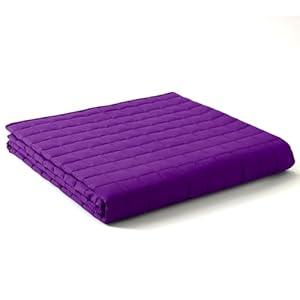 YnM Exclusive Weighted Blanket, Soothing Cotton, Smallest Compartments with Glass Beads, Bed Blanket for One Person of 140lbs, Ideal for Twin or Full Bed (48x72 Inches, 15 Pounds, Fuchsia Purple)