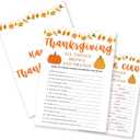 Thanksgiving Game Set- 30 Pcs "Brown & Orange" Theme Party Game,Maple leaf & Turkey Pattern,Thanksgiving Activities for Family & Friend, Fall Party Increase Interactive Atmosphere(5" x 7")- A08
