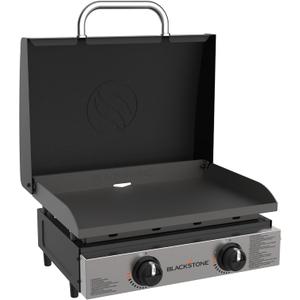 Blackstone 1813 Original 22 Tabletop Griddle with Hood and Stainless Steel Front Plate, Powder Coated Steel, Black Blackstone 1813 Original 22 Tabletop Griddle with Hood and Stainless Steel Front Plate, Powder Coated Steel, Black