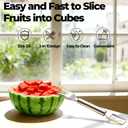 2-in-1 Dual Head Watermelon Slicer Fork, 304 Stainless Steel Fruit Cube Cutter Tool, 1 Pack