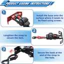 ANLULOAD 1In*11.8Ft, Retractable Ratchet Strap, with Quick Release, with Fixed Base, Rotatable, for Pickup Trucks, Vans, Utv.-BS:1,410Lbs-2PACKS