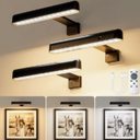 VOLISUN Picture Lights for Wall, Rechargeable Picture Light Battery Operated, 3 Color Temperatures Cordless Picture Light with Remote, Art Lighting for Paintings, Gallery, Portrait, 3 Pack (Black)