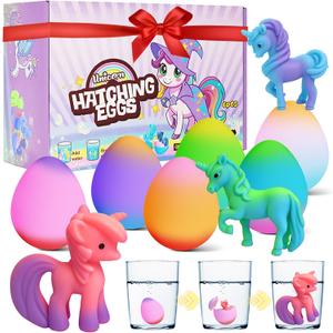Unicorn Hatching Surprise Eggs for Kids - 6 Pack Easter Basket Stuffers, Easter Egg Toddler Birthday Gifts for Boys & Girls Age 3-8 Years Old
