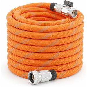 Garden Hose 100ft Non-Expanding, Burst-Proof Flexible Water Hose with Thickened TPE Core & Round Braided Polyester, Kink-Free & Lightweight for Yard and Camper.