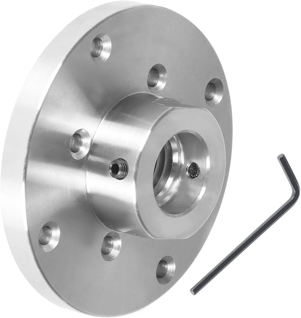 findmall 4 Inch Steel Wood Lathe Face Plate 1 Inch x 8TPI Threaded with Locking Set Screw for Wood Lathe Turning Reversing Lathes