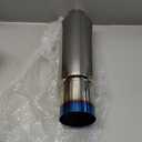 EVIL ENERGY Exhaust Muffler,Stainless Steel Exhaust Tip,Universal 18.5" Length (Burnt,2.5" Inlet 4" Outlet) (blue)