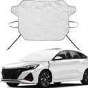 EXQUISLIFE Car Windshield Snow Ice Cover with 3 Layers Protection, Windshield Snow Ice Cover with Magnetic Edges Used for Snow Protection, Rain and Sun, Fits for Most Standard Cars, SUV
