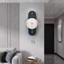 Cuspin Modern Wall Clock with Pendulum, Decorative Clocks for Living Room, 16.5*33