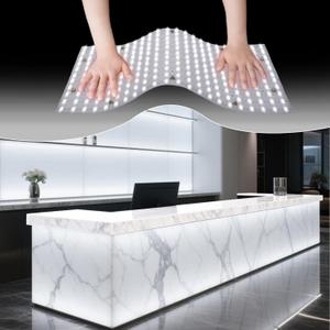 4PCS Soft LED Backlight Sheet 24V 36W 6000K White,Single LED Backlight Panel 19.3X9.6 Inches,Suitable for Translucent Countertops