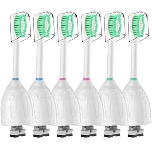 Toothbrush Heads for Philips Sonicare Replacement Brush Heads Medium Soft Dupont Bristles Electric Toothbrush Replacement Heads Fit E-Series Essence Xtreme Elite Advance and CleanCare, 6 Pack