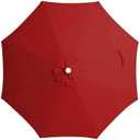 JEAREY 9 ft Patio Umbrella Replacement Canopy for 8 Ribs, Table Market Yard Umbrella Replacement Top Cover-Red (Canopy Only)