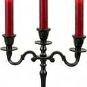 Rely+ 3 Arm Baby Candelabra Black Matte 8 Inch Taper Candle Holders Gothic Decorations Candlesticks Holder Home Decor Wedding Parties Centerpiece for Dining Table