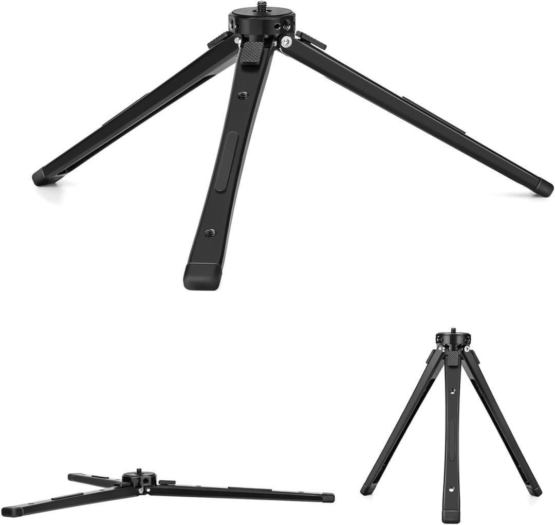 Zeadio Heavy Duty Metal Tripod Stand - Adjustable Universal Small Table Tripod for Camera, Gimbal, Action Cam, Camcorder, Microphone, LED Light, etc(40kg/88lb Load)