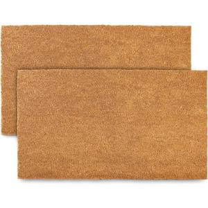 Plain Coir Doormat Bulk 30x17 Inch, 2 Pack Door Mat Coir w/Non-Slip PVC Backing, Blank Welcome Mat