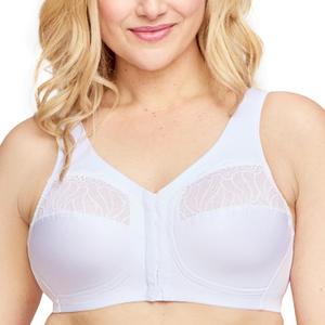 Glamorise Women's Plus Size MagicLift Natural Shape Bra Wirefree #1210 (42D, White)