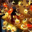 Halloween Decorations Light 19Ft 40LED Pumpkin String Lights Ghost 2 Model Battery Operated Halloween Decor Pumpkin LED Lights Halloween Decorations for Home Indoor Outdoor (Type-D)