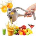 Juicer, Fresh Fruit Juice Extractor Aluminum Alloy, Juice Squeezer Handheld, manual juicer, Easy to Clean with 0.6L Capacity, Heavy Duty Single Press Lemon Squeezer for Lemon, Orange, Grape