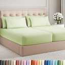 Split King 7 Piece Sheet Set - Comfy Breathable & Cooling - Soft Hotel Luxury Bedding Set with 8-16 Inch Deep Pockets - 1 Flat & 2 Fitted Sheet & 4 Pillowcases - Wrinkle Free & Easy Care - Light Sage