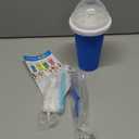 Slushie Cup, DIY Magic Slushy Maker Cups, Portable Slushy Cup for Juices, Milk and Ice Cream Make, Double Layers Silica with Lid & Straw for Kids, Friends, Family (Blue)