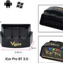 Vgate iCar Pro BT3.0 OBD2 Scanner Bluetooth Code Reader Diagnostic Scan Tool for Android & Windows Compatible with ELM327 Adapter