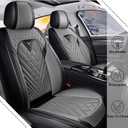Car Seat Covers Full Set for Honda CR-V 2000-2026, Waterproof Nappa Leather Car Seat Cover, Full Coverage Car Seat Covers Sets(5 Seats/Black Gray)