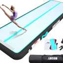 AWSUM Inflatable Air Gymnastics Mat 10ft Training mat 4 inches Thick tumbling mat with Electric Pump for Home/Gym/Outdoor (Mint Green/Black), 10ft*3.3ft*4in(3*1*0.1M)