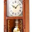 AYRELY 25IN Grandfather Vintage Wall Clock with Pendulum and Chime, Hour/Quarter-Hour Chime, Rubberwood Frame, Large Vintage Wall Clock for Living Room,Home Decor Gift