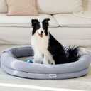 bilypaws Orthopedic Dog Bed for Large Dogs, Pet Sofa Bed with Egg Crate Foam, 4-Sided Bolster, Removable Washable Cover & Anti-Slip Bottom, Large Light Gray (L - (35.0"L x 28.0"W x 6"Th))